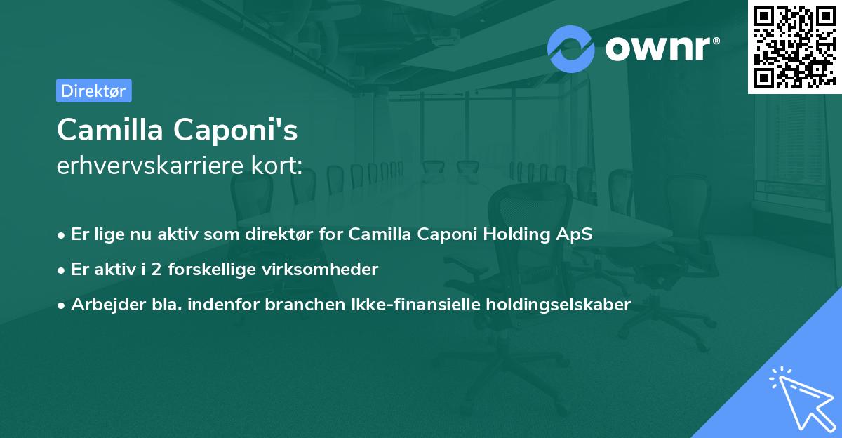Camilla Caponi's erhvervskarriere kort