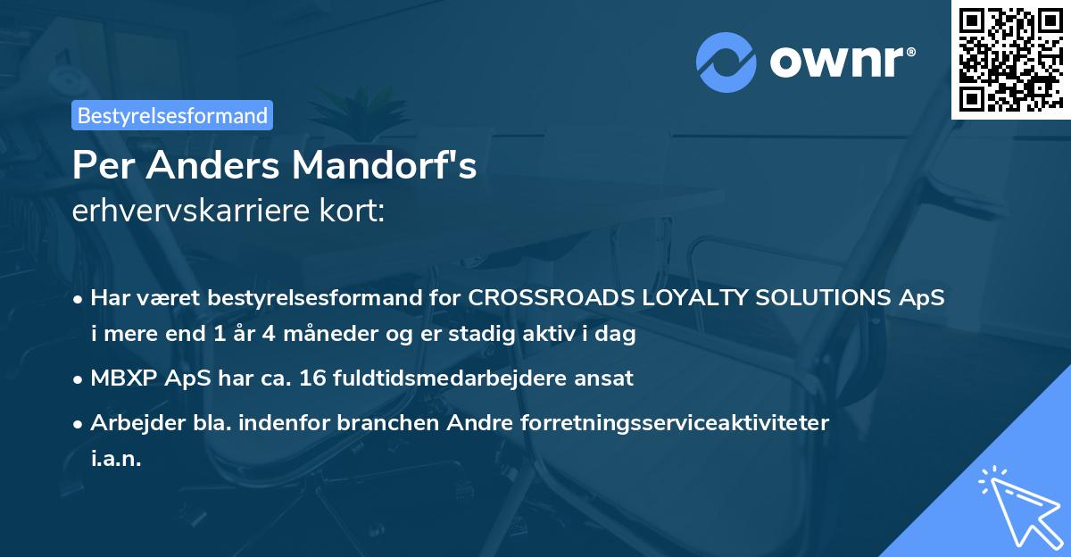 Per Anders Mandorf's erhvervskarriere kort