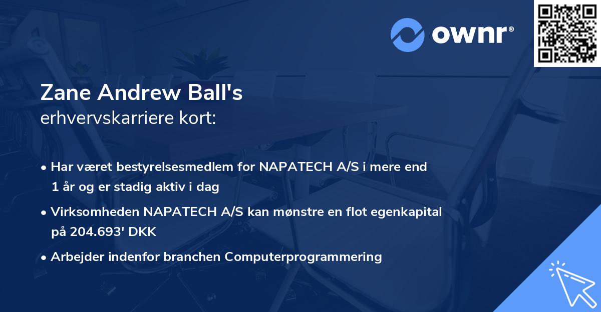 Zane Andrew Ball's erhvervskarriere kort