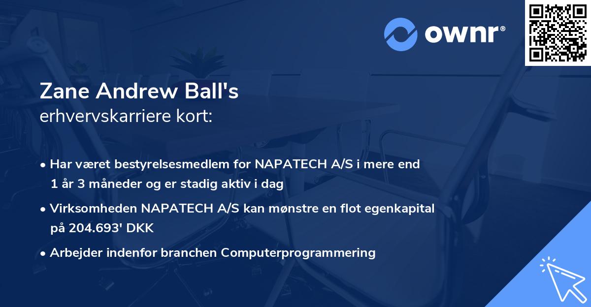 Zane Andrew Ball's erhvervskarriere kort