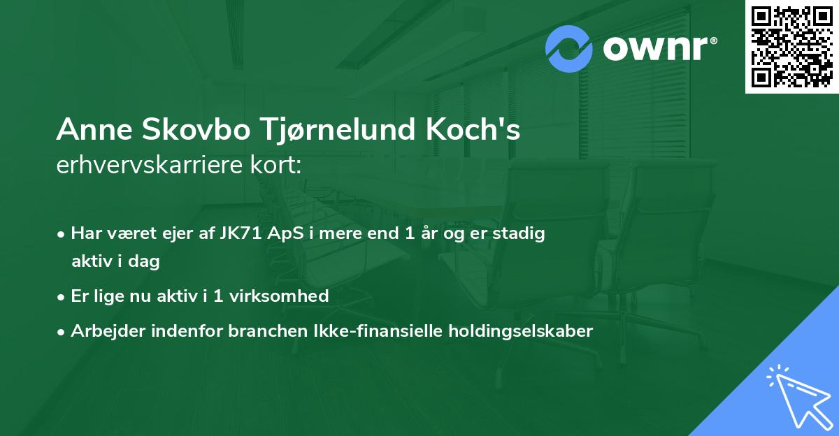 Anne Skovbo Tjørnelund Koch's erhvervskarriere kort