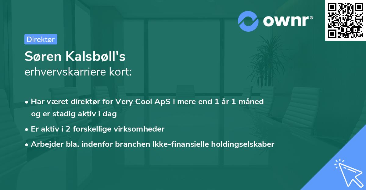 Søren Kalsbøll's erhvervskarriere kort