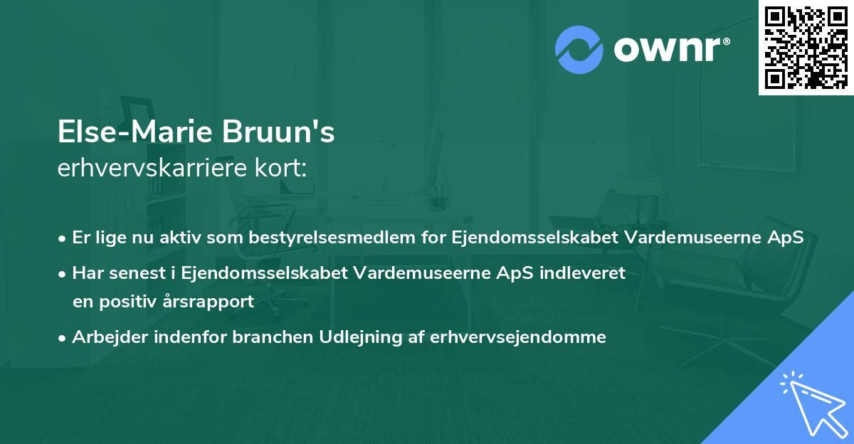 Else-Marie Bruun's erhvervskarriere kort