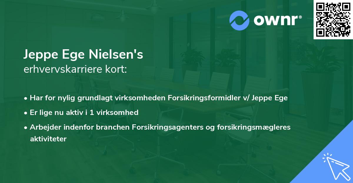 Jeppe Ege Nielsen's erhvervskarriere kort