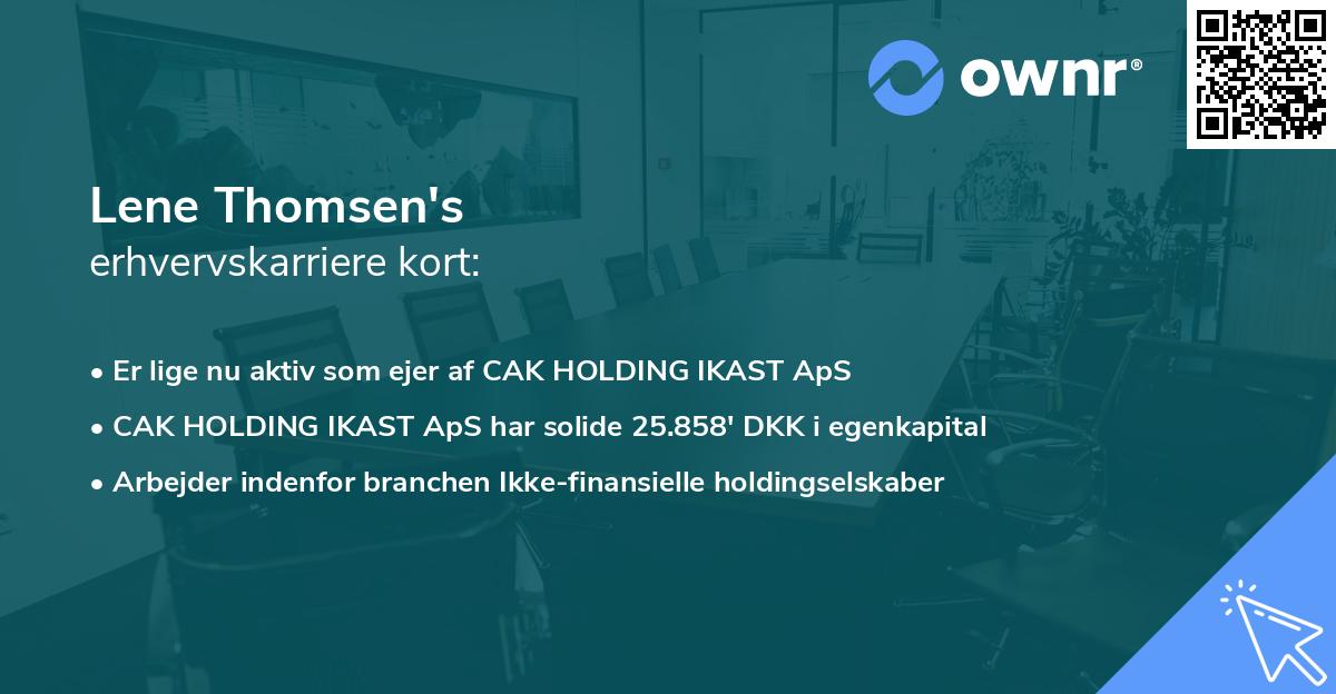Lene Thomsen's erhvervskarriere kort