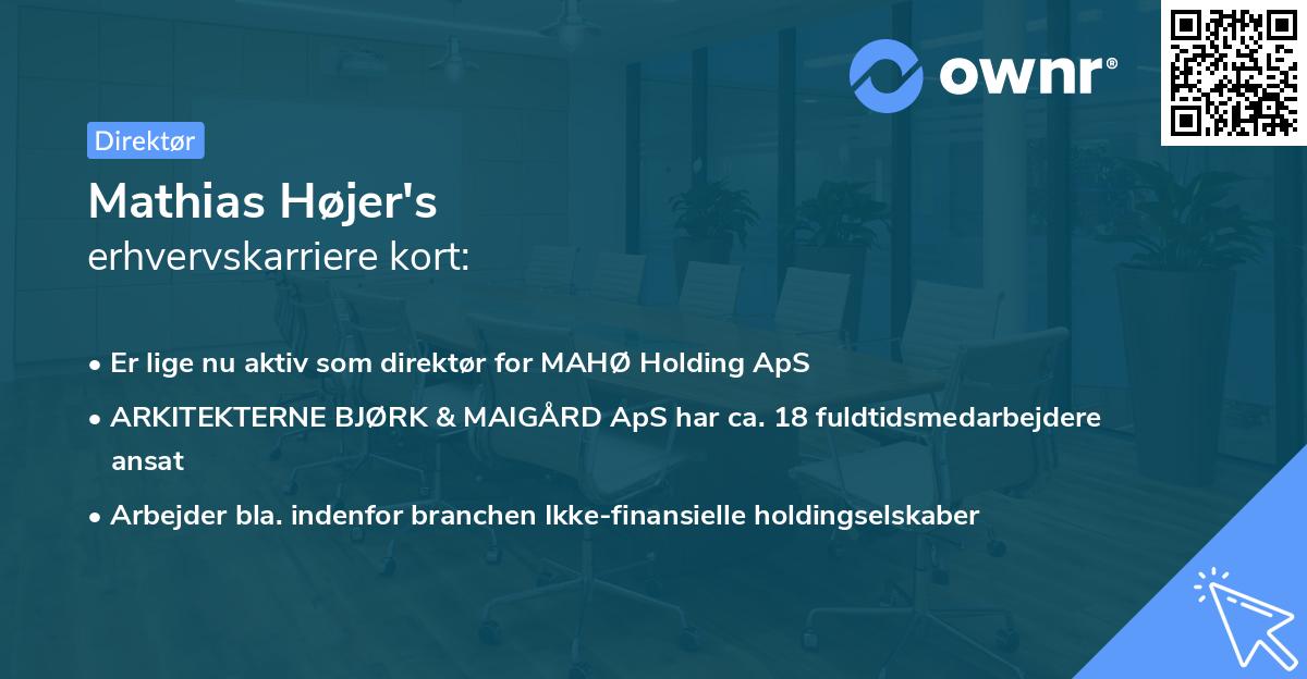 Mathias Højer's erhvervskarriere kort