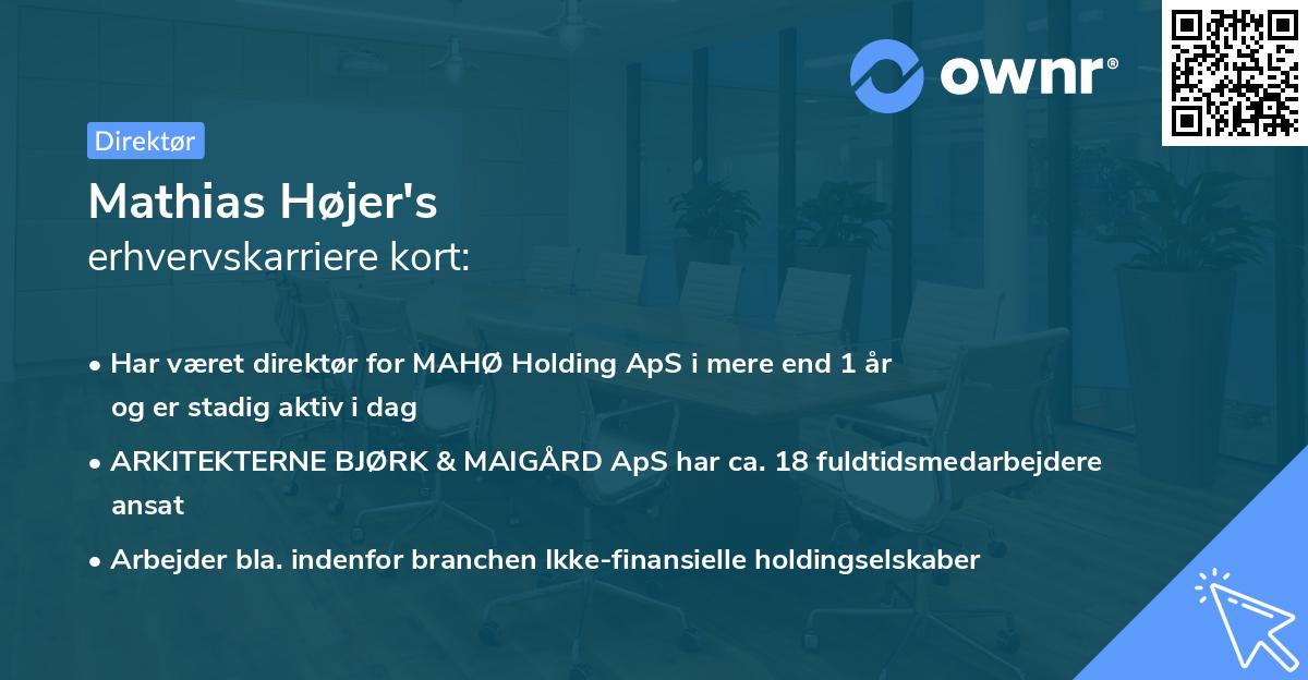 Mathias Højer's erhvervskarriere kort