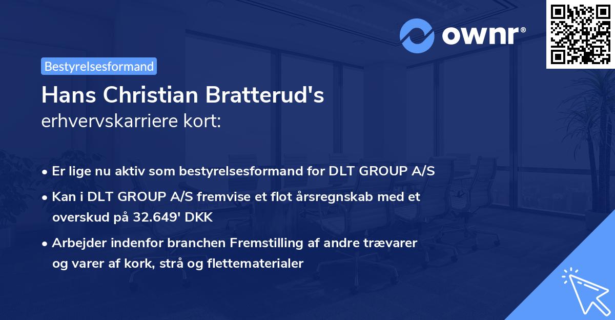 Hans Christian Bratterud's erhvervskarriere kort