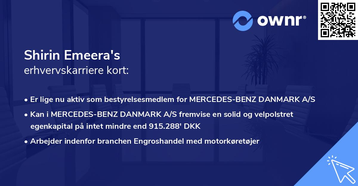 Shirin Emeera's erhvervskarriere kort
