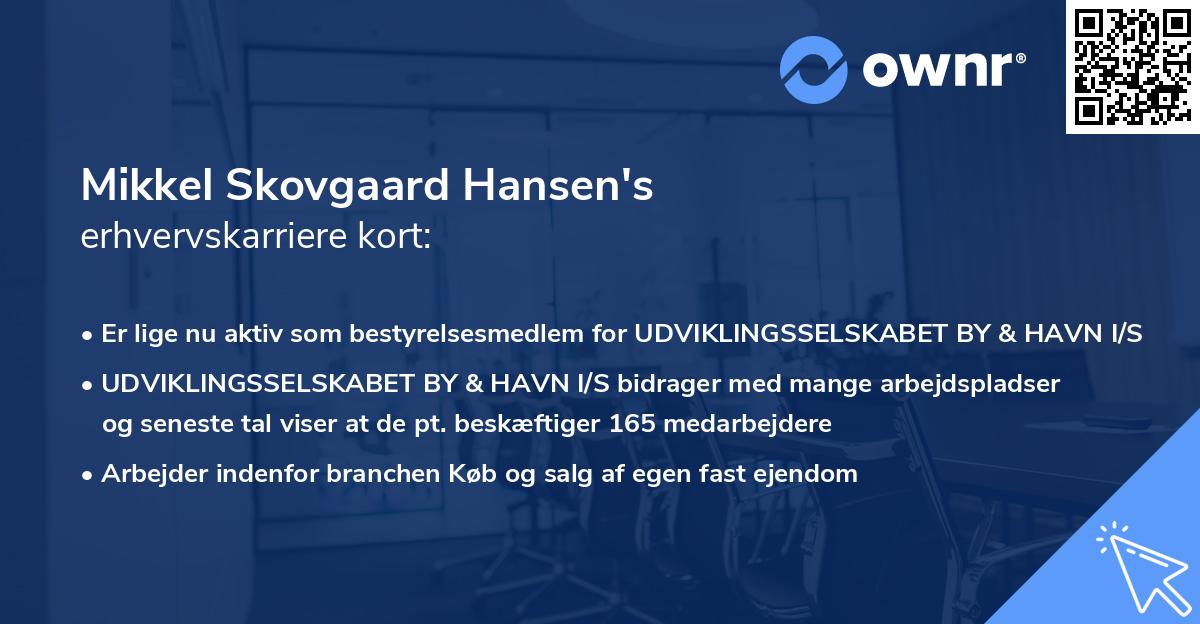 Mikkel Skovgaard Hansen's erhvervskarriere kort
