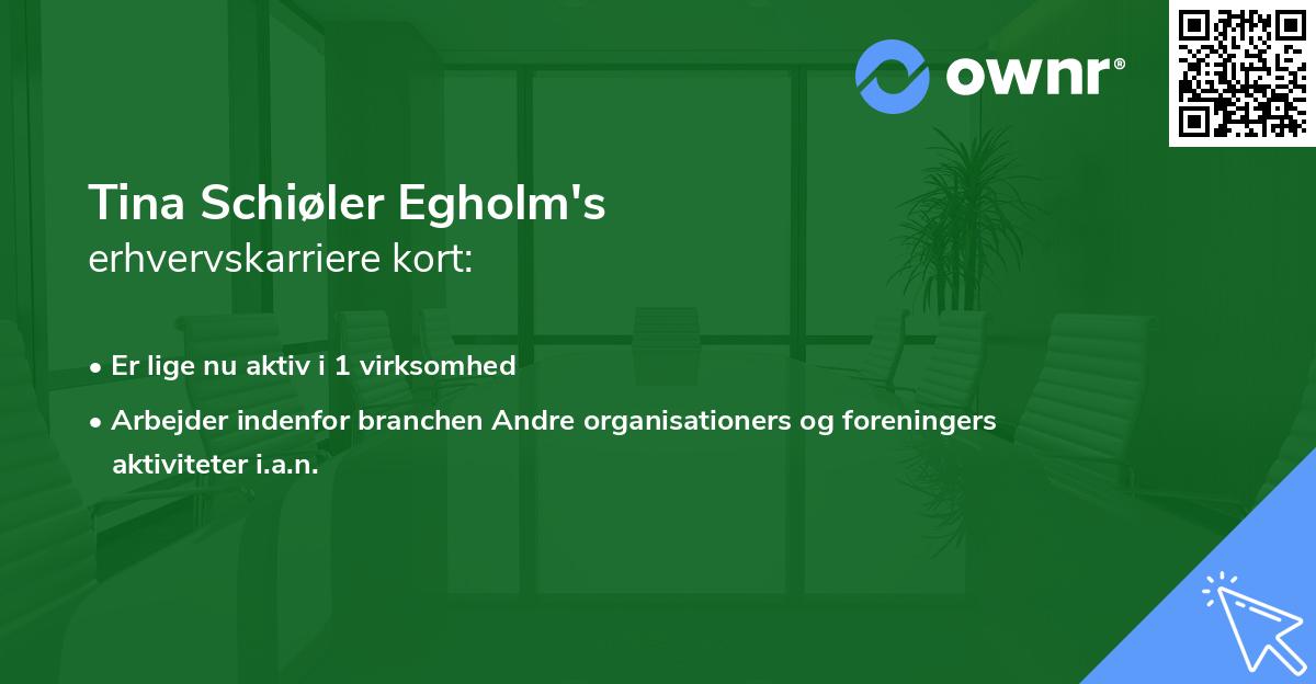 Tina Schiøler Egholm's erhvervskarriere kort