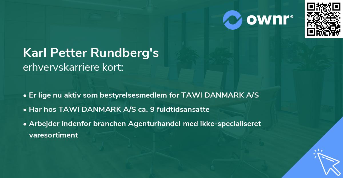 Karl Petter Rundberg's erhvervskarriere kort