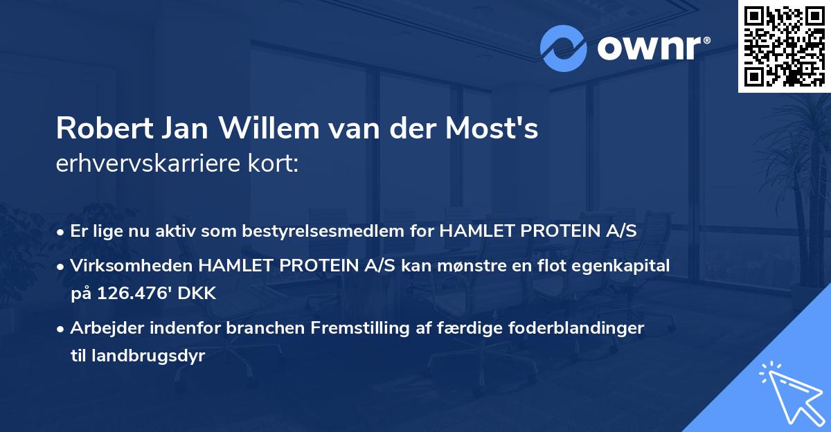 Robert Jan Willem van der Most's erhvervskarriere kort