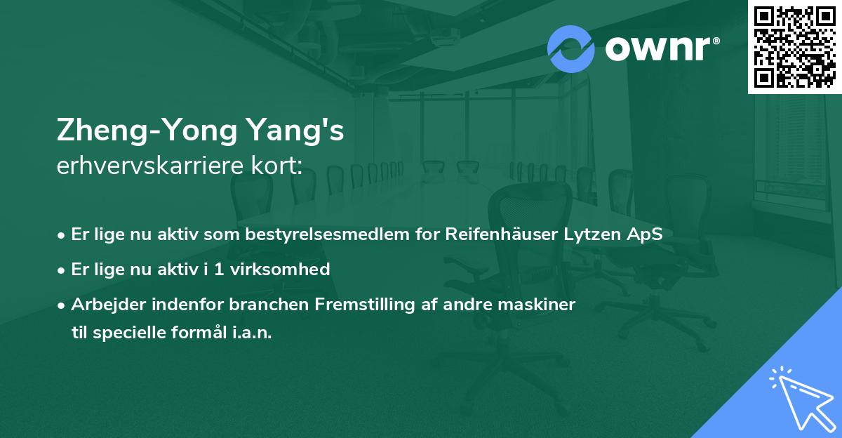 Zheng-Yong Yang's erhvervskarriere kort