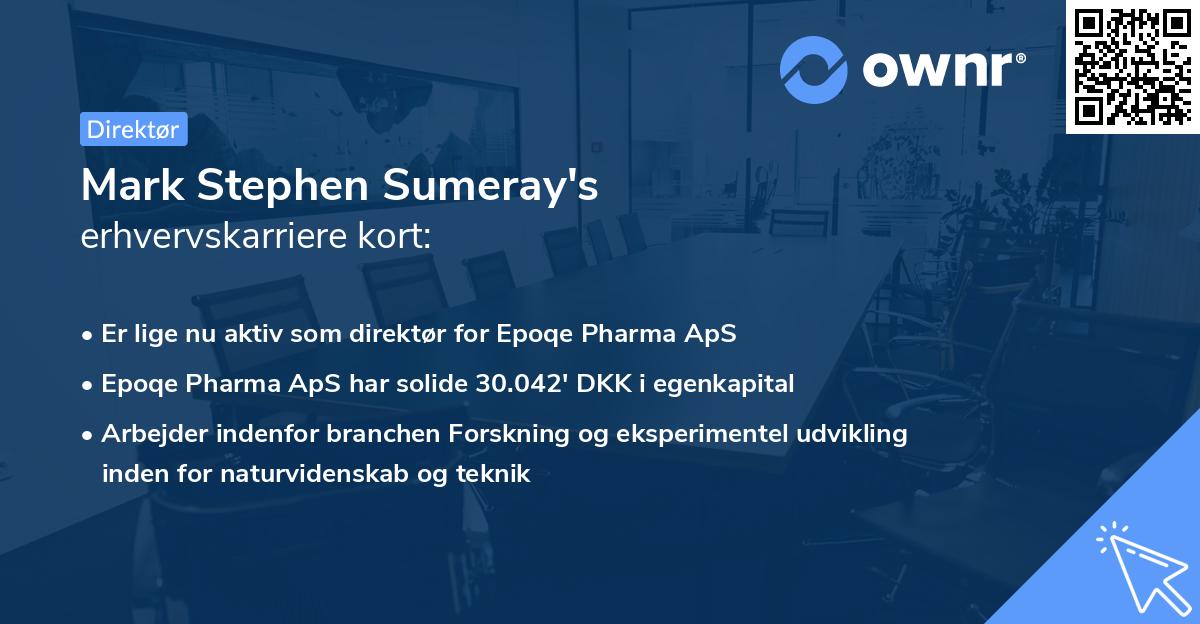 Mark Stephen Sumeray's erhvervskarriere kort