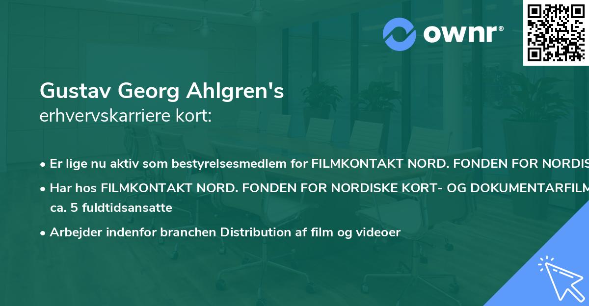 Gustav Georg Ahlgren's erhvervskarriere kort