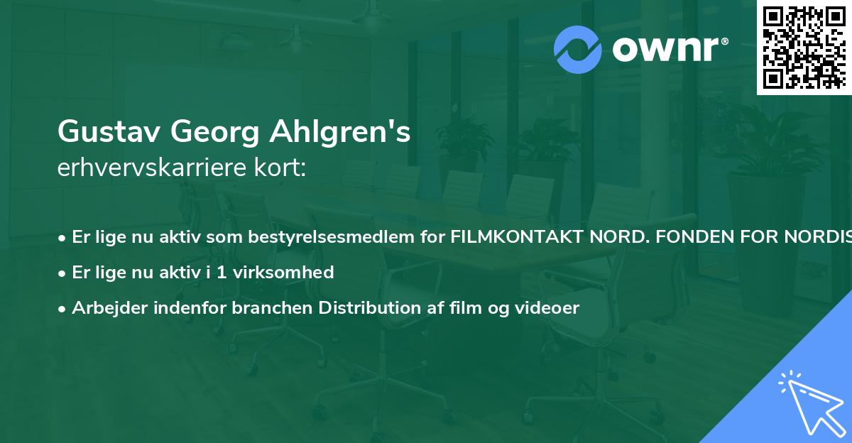 Gustav Georg Ahlgren's erhvervskarriere kort