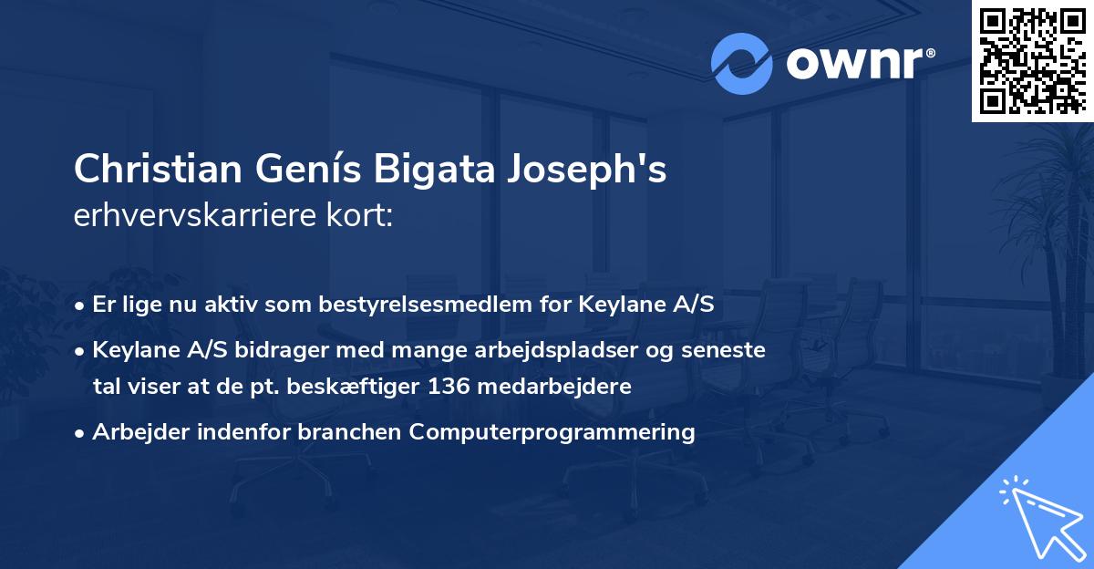 Christian Genís Bigata Joseph's erhvervskarriere kort