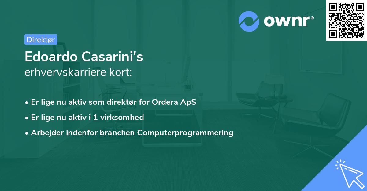 Edoardo Casarini's erhvervskarriere kort
