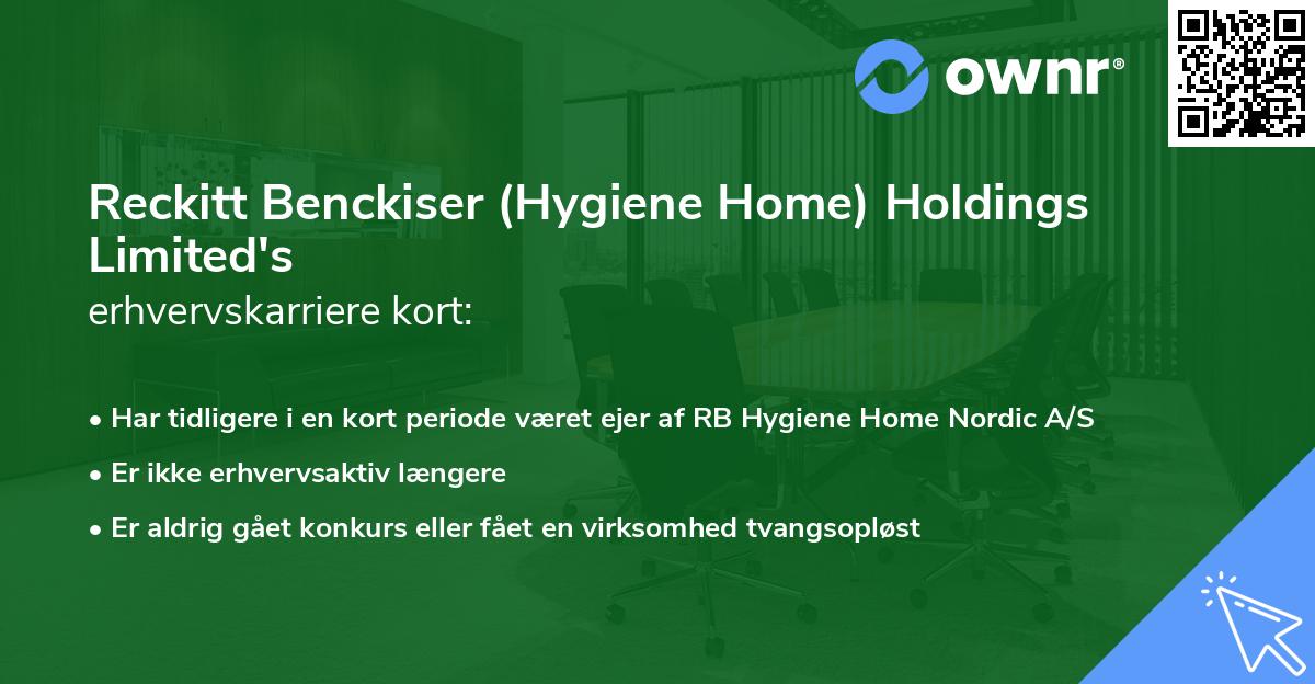 Reckitt Benckiser (Hygiene Home) Holdings Limited's erhvervskarriere kort