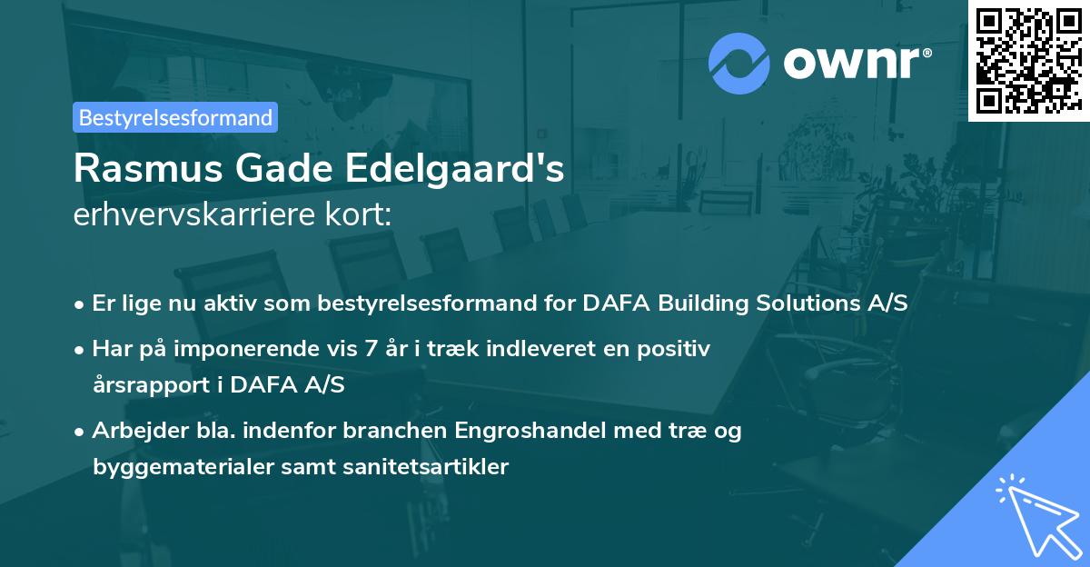 Rasmus Gade Edelgaard's erhvervskarriere kort