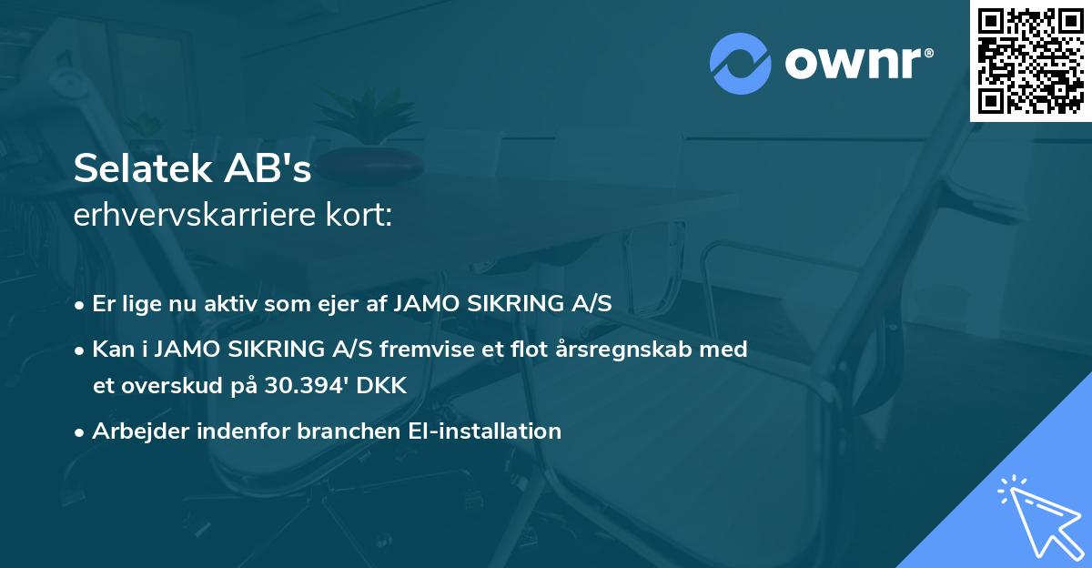 Selatek AB's erhvervskarriere kort
