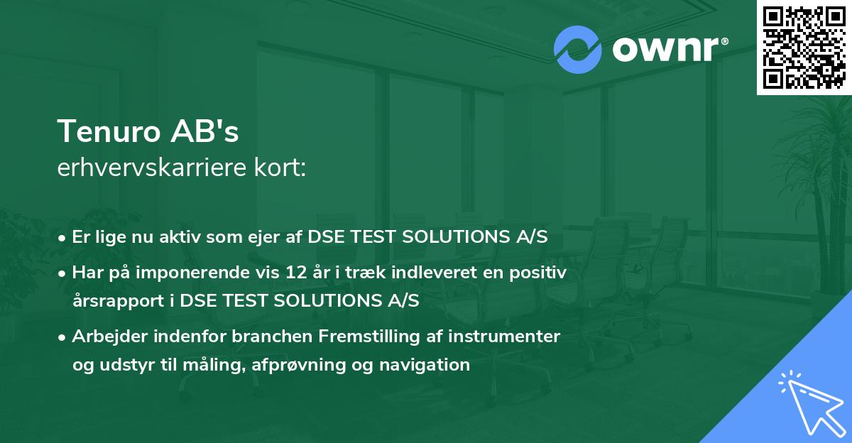 Tenuro AB's erhvervskarriere kort