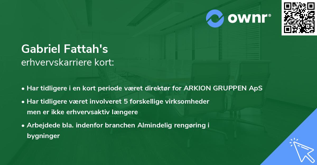 Gabriel Fattah's erhvervskarriere kort