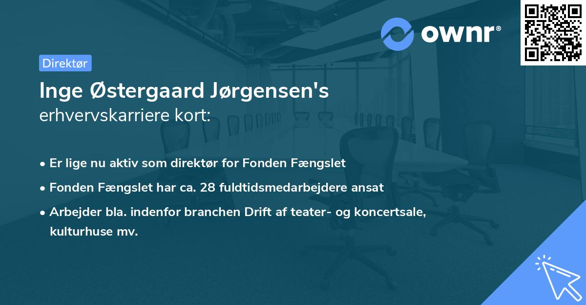 Inge Østergaard Jørgensen's erhvervskarriere kort