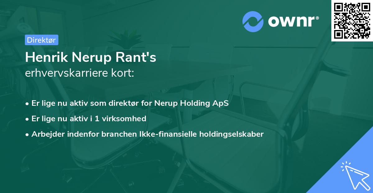 Henrik Nerup Rant's erhvervskarriere kort