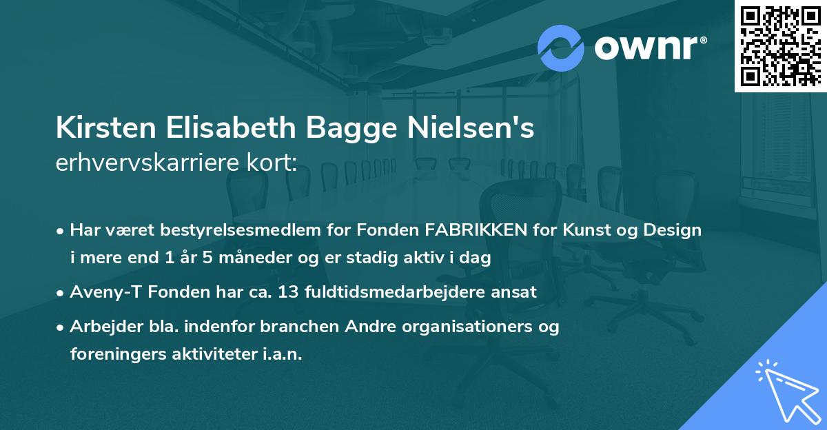 Kirsten Elisabeth Bagge Nielsen's erhvervskarriere kort