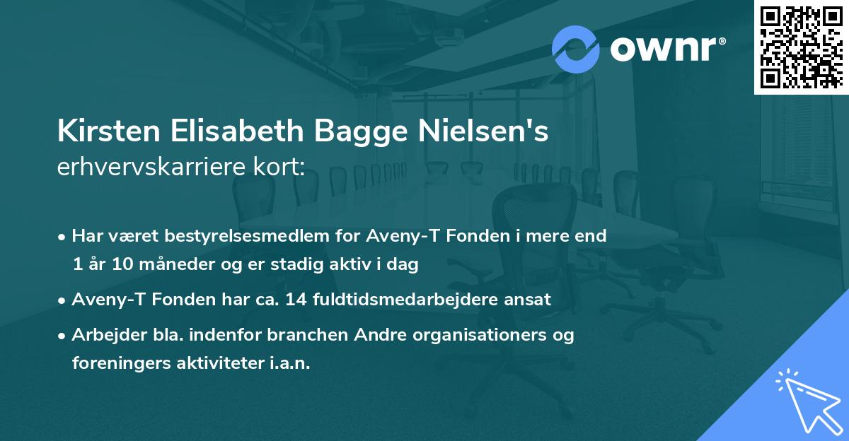 Kirsten Elisabeth Bagge Nielsen's erhvervskarriere kort