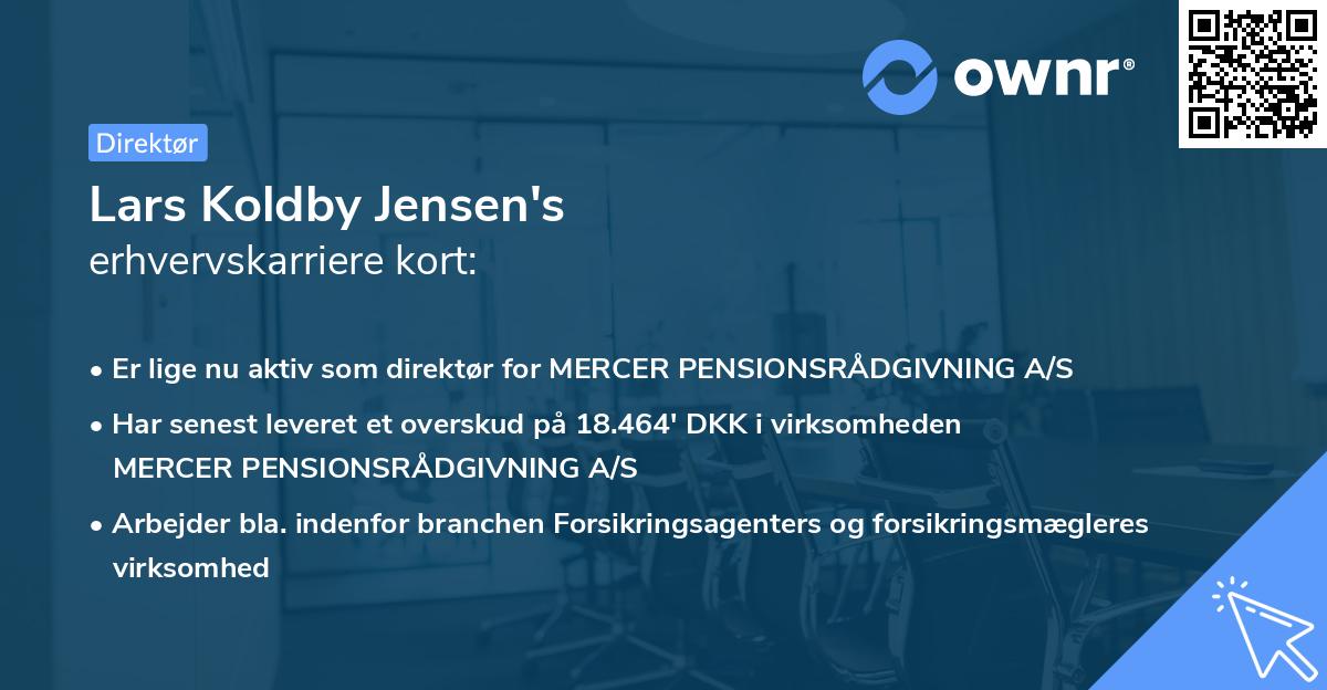 Lars Koldby Jensen's erhvervskarriere kort