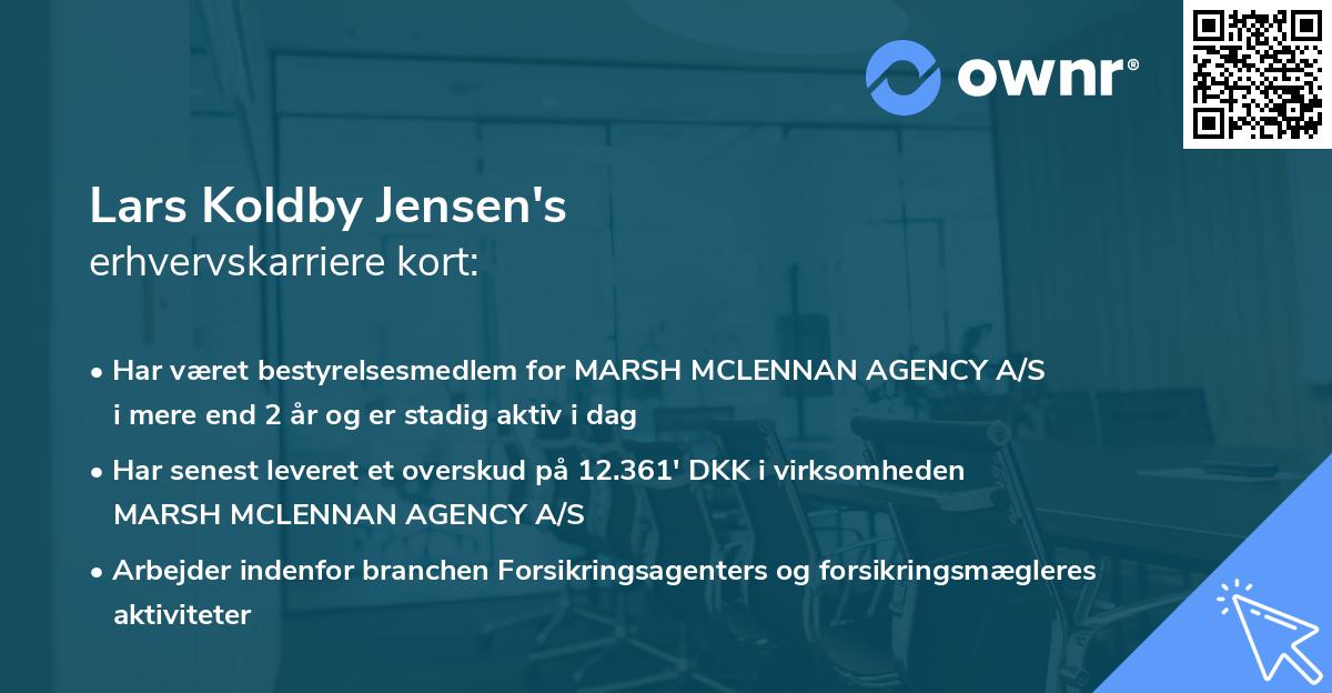Lars Koldby Jensen's erhvervskarriere kort