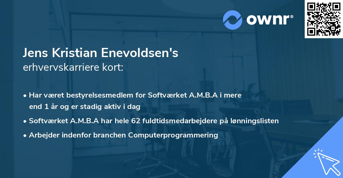 Jens Kristian Enevoldsen's erhvervskarriere kort