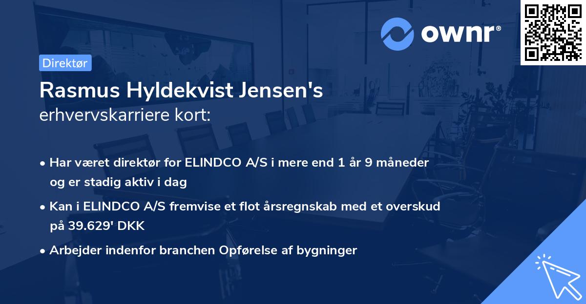 Rasmus Hyldekvist Jensen's erhvervskarriere kort
