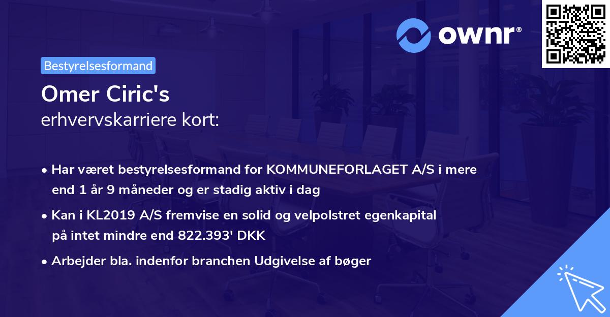 Omer Ciric's erhvervskarriere kort