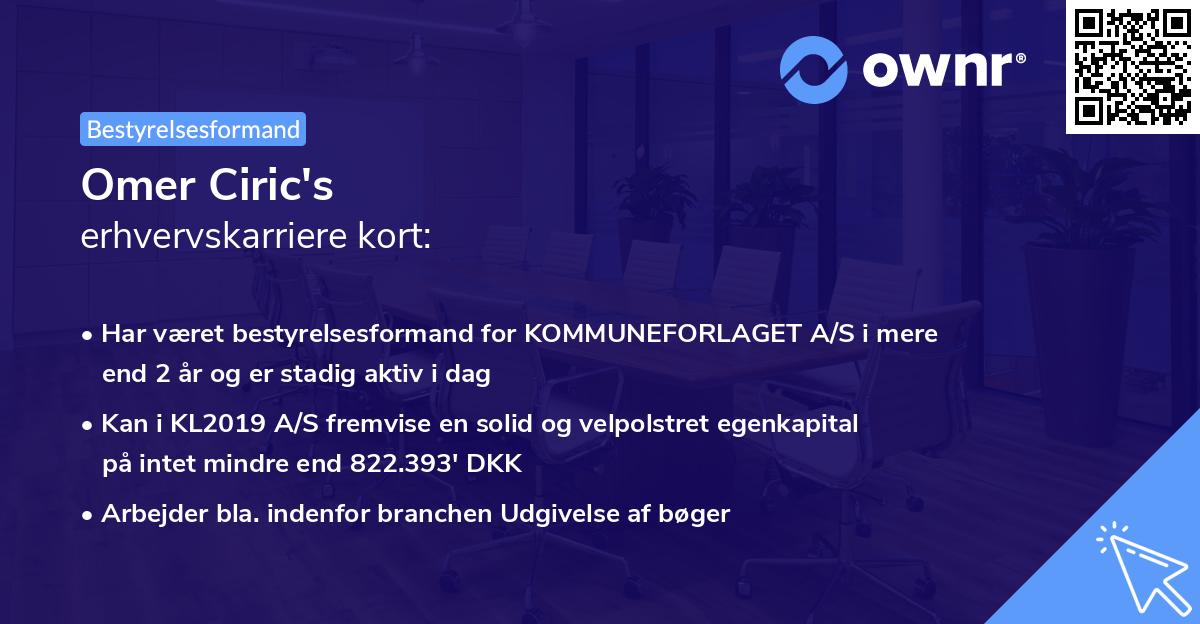 Omer Ciric's erhvervskarriere kort