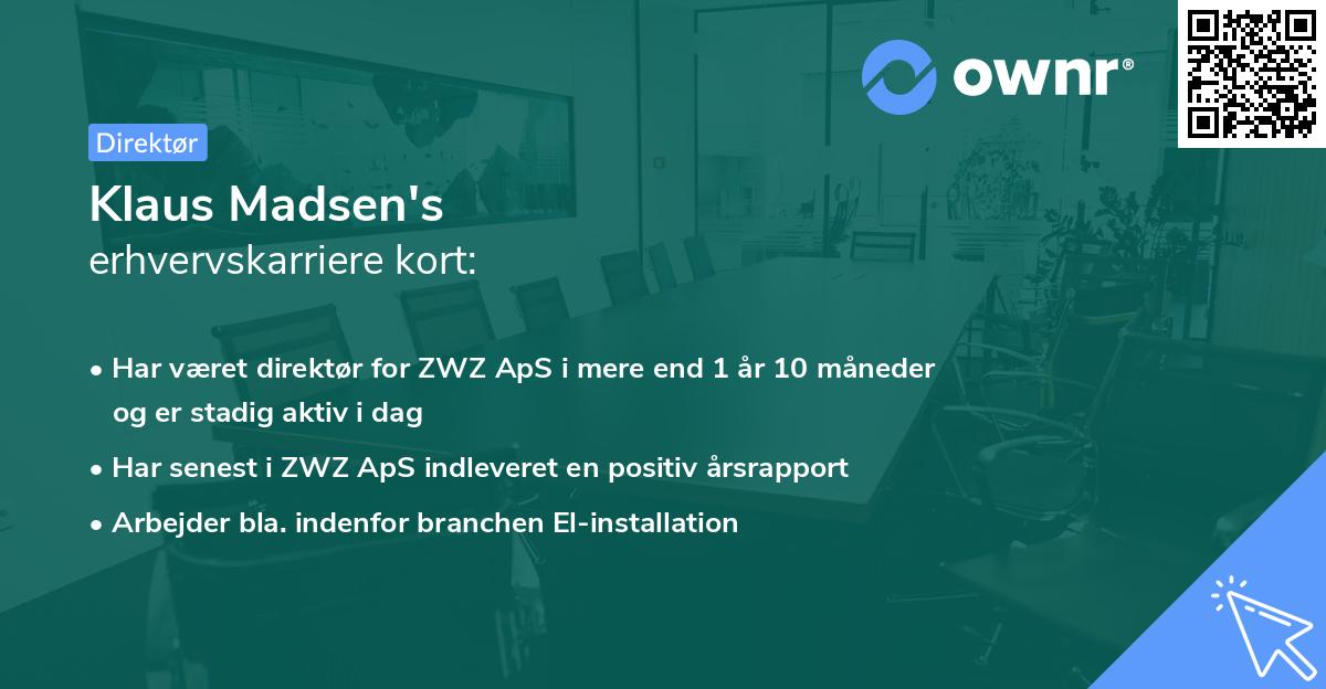 Klaus Madsen's erhvervskarriere kort