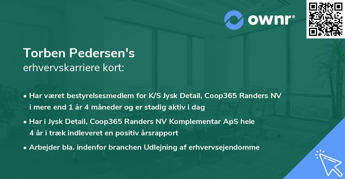 Torben Pedersen's erhvervskarriere kort