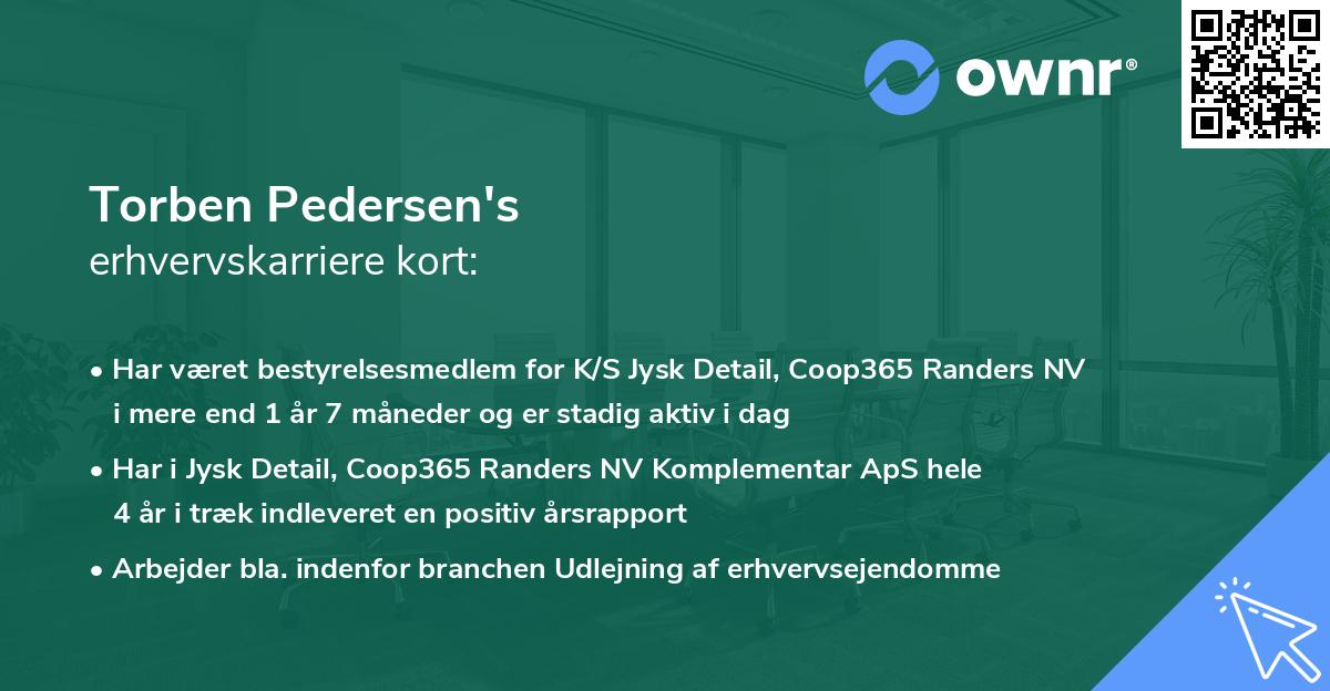 Torben Pedersen's erhvervskarriere kort