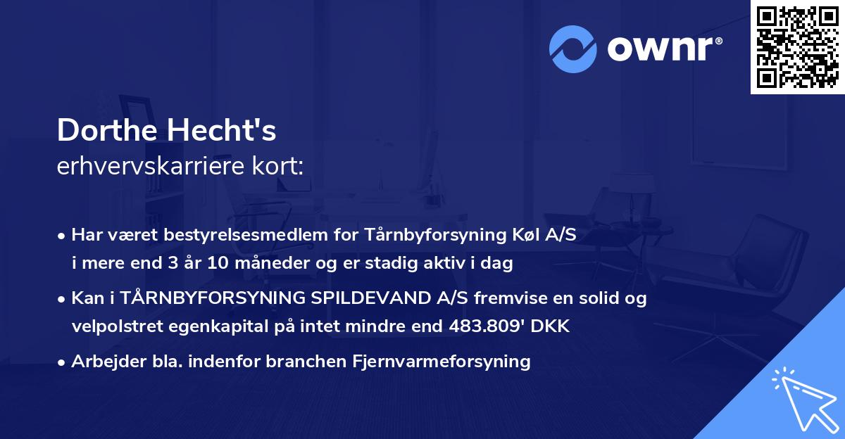 Dorthe Hecht's erhvervskarriere kort