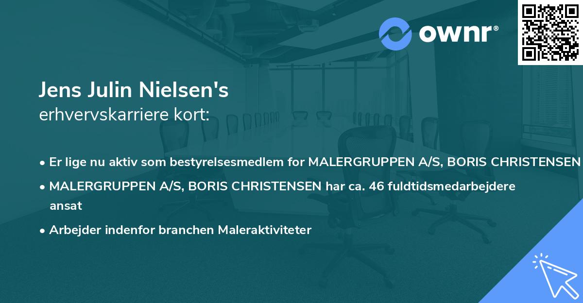 Jens Julin Nielsen's erhvervskarriere kort