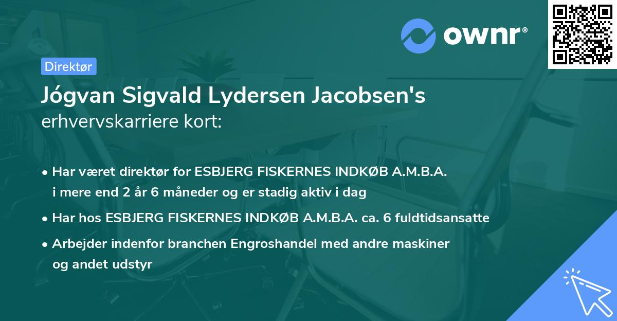 Jógvan Sigvald Lydersen Jacobsen's erhvervskarriere kort