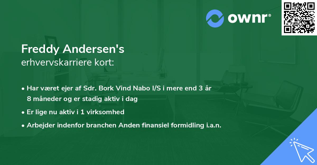Freddy Andersen's erhvervskarriere kort