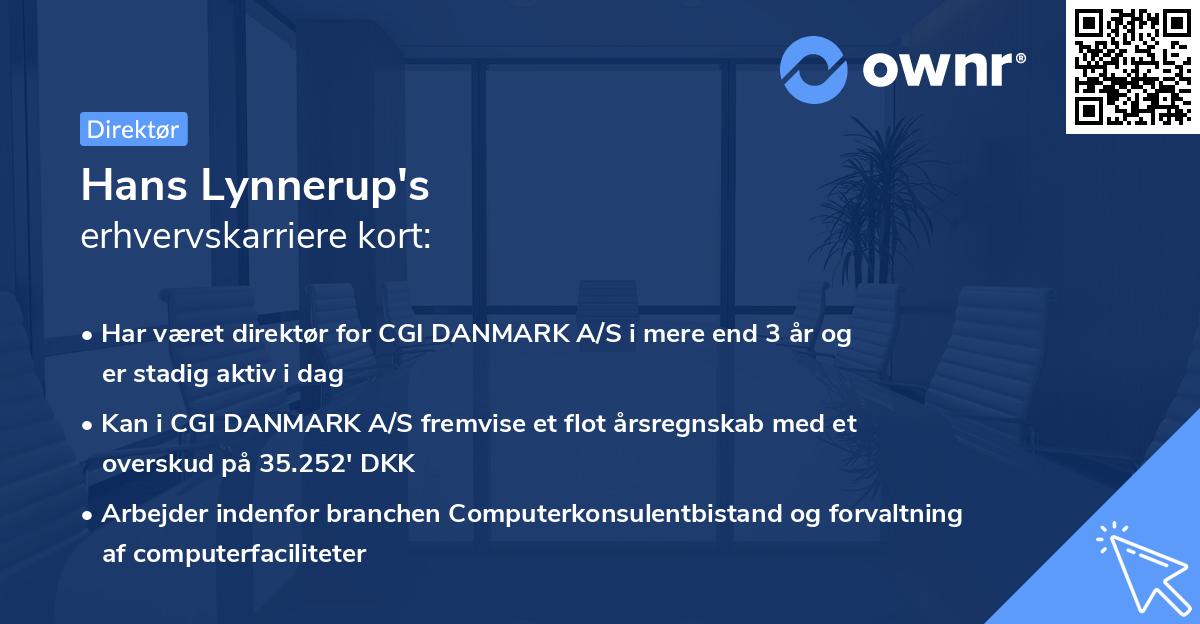 Hans Lynnerup's erhvervskarriere kort
