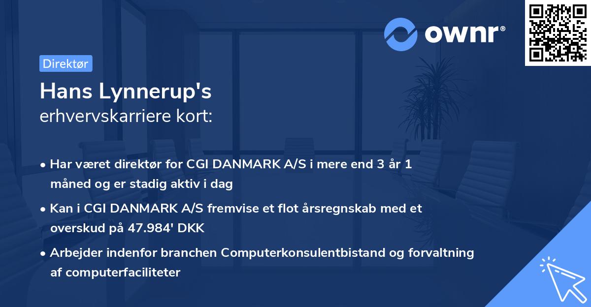 Hans Lynnerup's erhvervskarriere kort