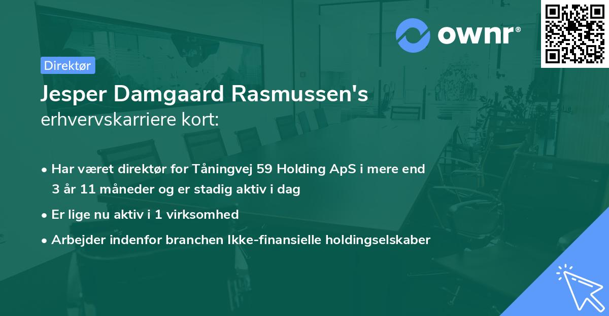 Jesper Damgaard Rasmussen's erhvervskarriere kort