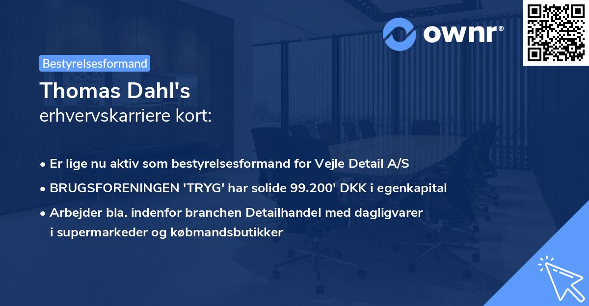 Thomas Dahl's erhvervskarriere kort