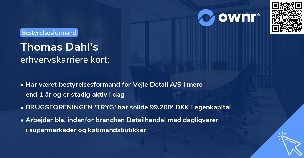Thomas Dahl's erhvervskarriere kort